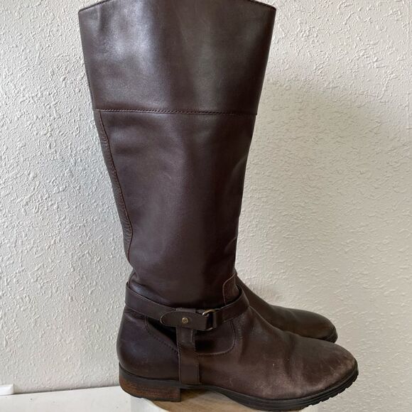 Lauren Ralph Lauren Brown Leather Zip Up Boots Size 8.5B - Picture 5 of 10